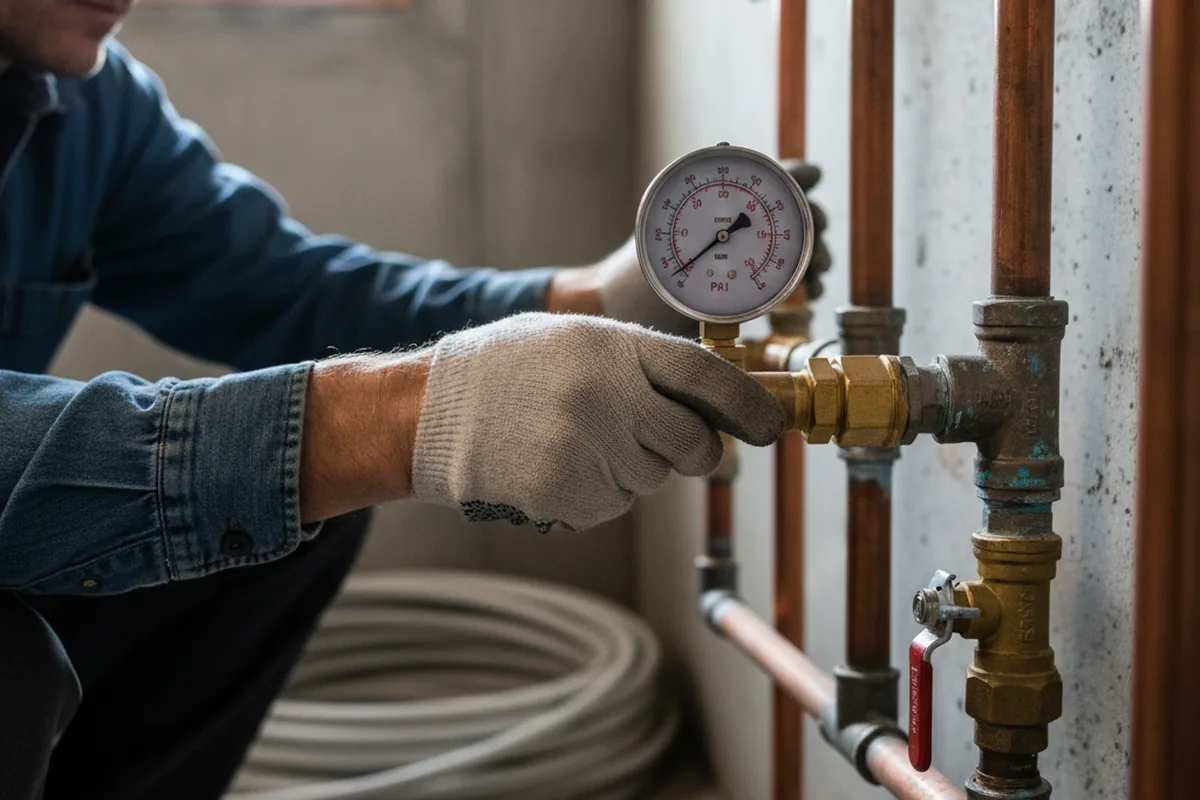 Pressure testing a repaired line during Water Line Repair in Glen Ellyn