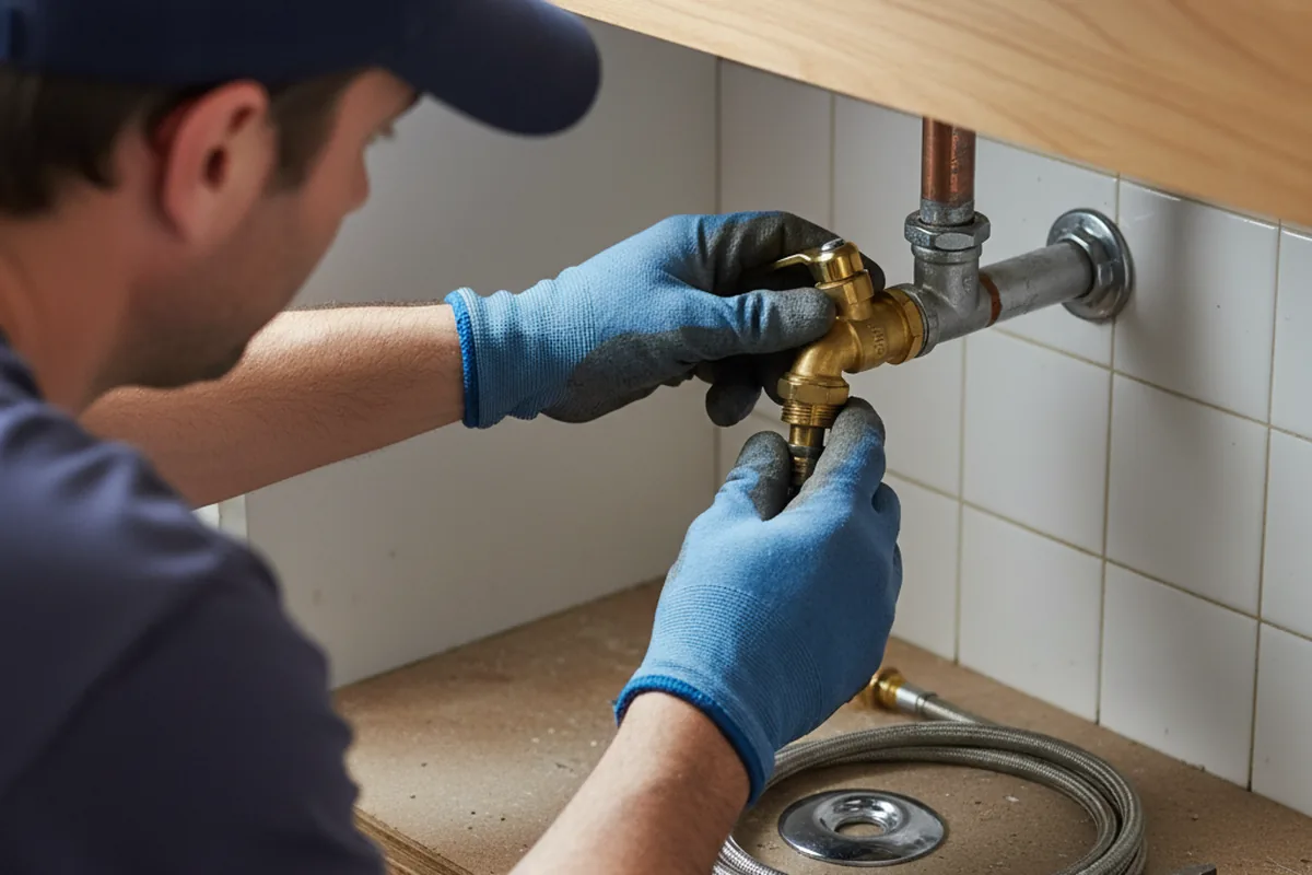 Shutoff valve and fitting work during Burst Pipe Repair in Glen Ellyn